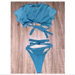 Oh Polly 2 piece blue bikini